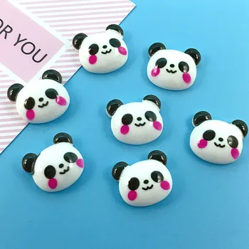 10pcs Sveķu Panda ar Plakanu Aizmuguri Cabochon Scrapbooking Matu Pin Telefonu Gadījumā Izrotājumu Flatback DIY Piederumi