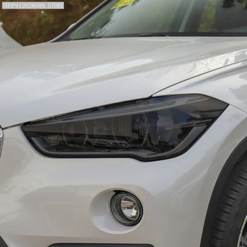 2 Gab., Auto Lukturu aizsargplēvi Kūpinātas Melnu Nokrāsu Wrap Caurspīdīga Vinila TPU Uzlīme BMW X1 F48 2015. Gadam-Klāt Piederumi