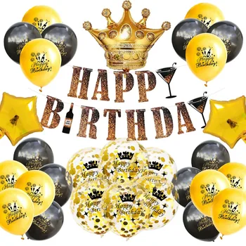30Pcs/Set laimes Dzimšanas dienā, Balonus Uzstādīt Zelta Puse Rotājumi 30 40 50. Dzimšanas dienā, Apdares Globos Puses Piegādes Apdare