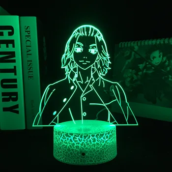 3D LED Lampas, Tokija Revengers Mikey Bērnu Dzimšanas dienas Dāvanu Guļamistaba Dekori Nakts Gaisma Istabas Galda Tokijas Anime Revengers Gaismas