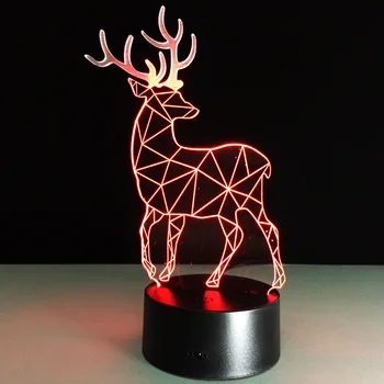 7 Krāsains USB 3D Ziemassvētku Briežu Guļamistaba Office Home Dekorēšana, Galda, Galda Lampas Bērnu Nakts Apgaismojums, Ziemassvētku Dāvanu Lampen GX320