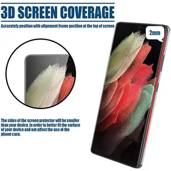 Anti-eļļas Traipu Ekrāna Filmu 3D Izliektas Malas Rūdīta Stikla, Šūnu Tālruņa Ekrāna Filmu par Samsung Galaxy S21/ S21Plus/ S21 Ultra