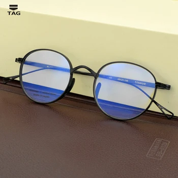 Apaļā Tīra titāna briļļu rāmis vīrieši ir 2021. zīmolu brilles tuvredzība datoru rāmji, brilles sieviešu modes briļļu Nerd