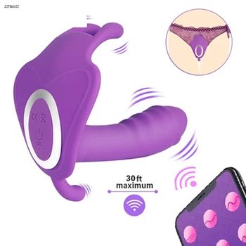 APP Tālvadības Vibrators, Dildo Sieviešu G Spot Klitora Orgasma Stimulators Vagīnā Apakšbiksītes Bezvadu Erotiska Pieaugušo Seksa Rotaļlietu Veikalu