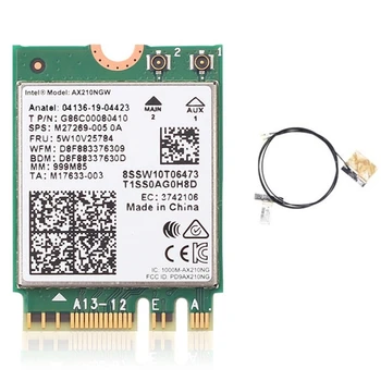 AX210NGW WIFI6E Tīkla Karti, Bluetooth 5.2 5374M Dual Band Wireless Tīkla Karti Ar iebūvētu Antenu
