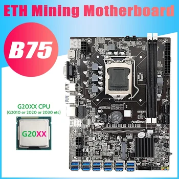B75 USB ETH Ieguves Mātesplati+G20XX CPU 12XPCIE USB LGA1155 MSATA DDR3 USB 3.0 B75 USB BTC Miner Mātesplati