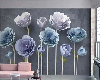 Beibehang Custom tapetes, sienas jaunu 3d ziedi mūsdienu minimālisma TV fona sienas dzīvojamā istabā, guļamistabā, restorāns, 3d tapetes