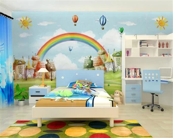 Beibehang Custom Tapetes Vidusjūras Stila Cartoon TV Fons Bērnu Istabas Varavīksnes Fona Sienas tapetes sienām 3 d