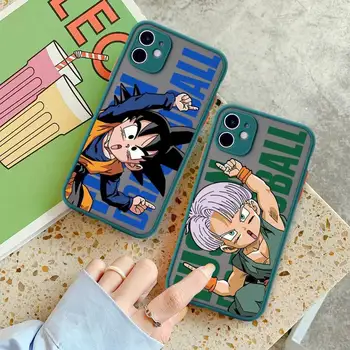 Dragon Ball Mazulis Son Goku Tālrunis Lietā Par iphone Plus 14 13 12 11 Pro Mini Max X XS XR Matēts Caurspīdīgs Melnīgsnēji Zaļo Fuda