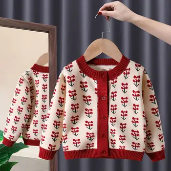 Ir 2021. Rudens un Ziemas Jaunas Meitenes Biezs Džemperis pelēkā vārna Jaka Sieviešu Dārgumu Adīt Džemperis Bērnu Krekls Maz Meitene Apģērbs