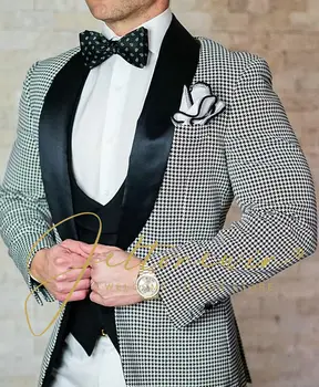Jaka, Veste Bikses Vīriešu Tērps 3-gabals Uzvalks Jaunas Slim Fit Boutique Business Modes Vīriešu Apģērbu Uzvalks Uzstādīt Kostīmi Vīriešu Kāzu