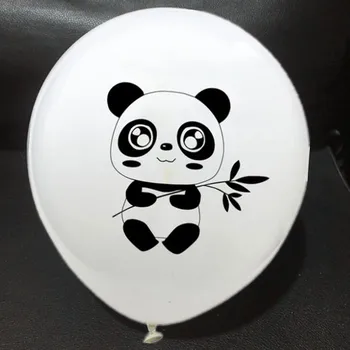 Jaunas Multfilmas Panda Folija Baloni Dzimšanas dienas svinības Dekors Bērniem Piepūšamās Rotaļlietas Balta Lateksa Balonu Ķīnas Panda Globos pielāgota bērniem