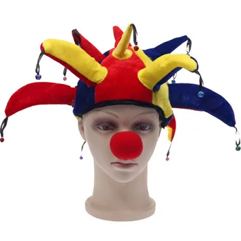Jauns Krāsains Halloween Puse Cepure Ar Mazu Zvaniņu Karnevāls Smieklīgi Kostīmu Ball Smieklīgi Unisex Futbola Notikums Klauns Cepure