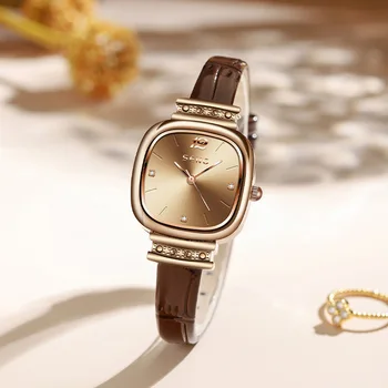 Karstā Pārdošanas Luksusa Sieviešu Kvadrātveida Dimanta Kvarca Skatīties Jaunu Modes Dāmas Eiropas Un Amerikas Ādas Rokas pulksteni
