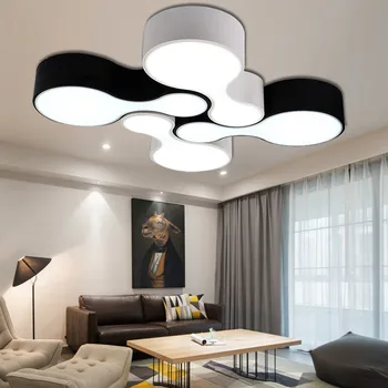 L55-Mūsdienu vienkārši radošas personības boulinga melna/balta DIY kombinācija dzelzs LED griestu lampas, dzīvojamās istabas, guļamistabas apgaismojums