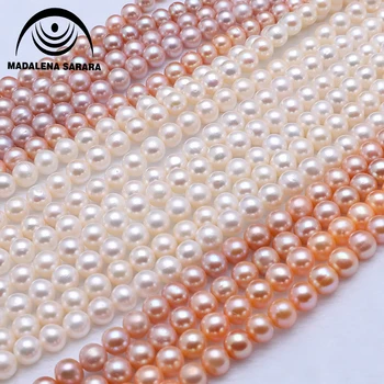 MADALENA SARARA 6mm AAA Saldūdens Pērle ir Īsta Dabas Pērle, Rozā, Balta, Violeta 6mm Par DIY Rotaslietu izgatavošana 18