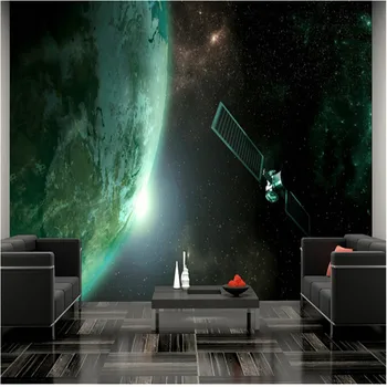 Mystery Planet kosmosam Pielāgoto Sienas Tapetes Dzīvojamā Istabā, Guļamistabā, Fona Sienas Papīri Mājas Dekoru Papel De Parede 3D