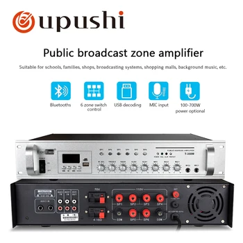 Oupushi pa sistēmu bluetooth 2 kanālu pastiprinātāju mājas stereo amp 6 zonā jaudas pastiprinātāji ar usb, fm