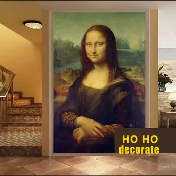 Pasūtījuma lielums da Vinči Mona Lisa eļļas glezna tapetes sienu Eiropas slaveno gleznu hotel viesistaba guļamistaba ēdamistaba