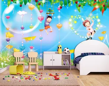 Pielāgotus foto tapetes, 3d sienu gleznojumi tapetes, Karikatūra noslēgta bērnu istabas sienas 3d dzīvojamās istabas sienas dekors