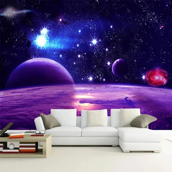 Pielāgotus Foto Tapetes, 3D Stereo Visuma Zvaigžņotām Debesīm Ainavu Sienas Dzīvojamā Istabā, TV Dīvāns, Guļamistabas Mājas Dekoru Pašlīmējošas Sienas