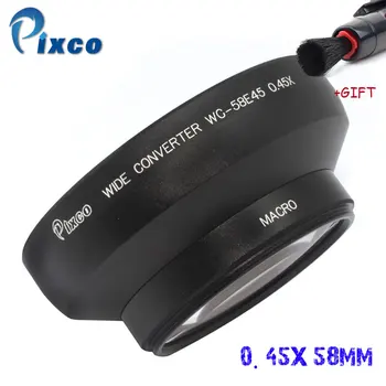 Pixco 58MM 0.45 X vītnes objektīvs, Super Makro, Platleņķa Objektīvs canon, nikon, sony, PENTAX olympus DSLR CIPARU SLR Kameras