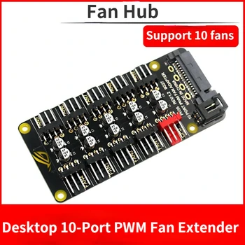 PWM Ventilators Hub Desktop CPU Ventilators Expander Atbalsta 3-pin uz 4-pin PWM Ventilators PC 1 Līdz 10 PWM 4Pin Dzesēšanas Ventilatori Sadalītāja Paplašinājuma Adapteris