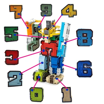 Radošā Digitālā DIY Celtniecības Bloki Kompleksa Deformācija Robots Bērnu Montessori Izglītības Rotaļlieta Dāvana