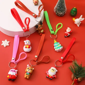 Santa Claus Elk Sniegavīrs, Ziemassvētku Eglīte Keychain Cute Karikatūra Lelle Atslēgu Piekariņi Atslēgu Gredzens Jauno Gadu Dekori Bērniem Ziemassvētki Rotaslieta Dāvanu