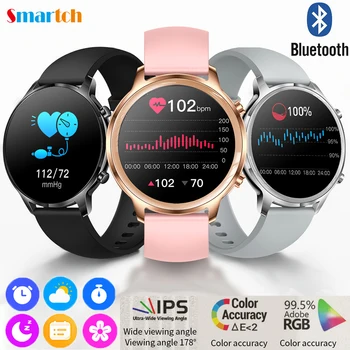 Smart Skatīties Blue Tooth Zvanu Smartwatch Vīriešu, Sieviešu Fitnesa Ūdensizturīgs Heartrate Monitors 1.32 collu IPS Krāsu Ekrāns, Android, iOS
