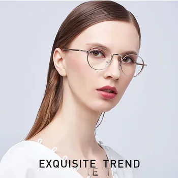 Tīra Titāna Briļļu Vīriešiem Sievietēm Unisex Apaļā Rāmja Gafas Oculos Aizsargbrilles Sieviešu Brilles Opticas Brilles Receptes