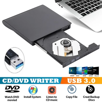 Usb 3.0 Slim Ārējie Dvd-Rw, Cd Rakstītājs Disku Rakstītājs, Lasītājs Spēlētājs Optiskos Diskus Klēpjdatoru, Datoru, Dvd Rakstītājs, Dvd Portatil 0