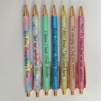 Virsbūves plastmasas Lodīšu Pildspalvas Spilgtu Krāsu Aprakstīt Mentalitāte Lielo 7 Dienas Noskaņu Lodīšu Pildspalvas ar Negatīviem Vārdiem Pasīva