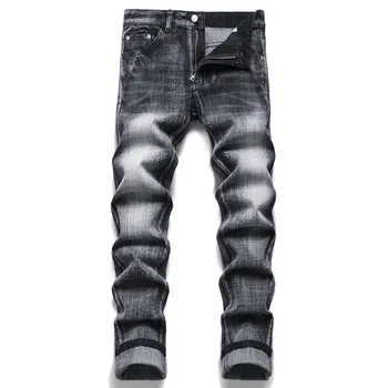 vīriešu džinsi, kokvilna trendyol streetwear Punk calca rock motociklu mens slim jeans