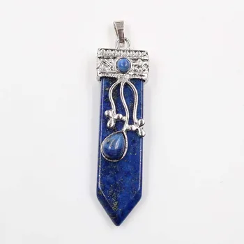 xinshangmie 1gb Personalizētu Dizaina Sudraba Pārklājumu Lapis Lazuli Zobenu Formas Kuloni, Kaklarotas Sieviešu Modes Rotaslietas
