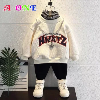 ziemas zēnu džemperis baby samta jakas bērniem apģērbu modes izšuvumi vēstuli, bērnu apģērbu 2T-14Yrs
