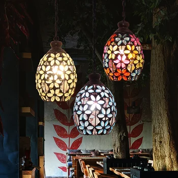 Ziemeļvalstu lustra dzelzs rokdarbu vienu galvu Ziedu Restorāns guļamistaba Taizemes Ķīniešu veranda eju saule galda lampa