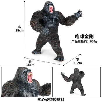 King Kong šimpanze bērnu izglītības un zinātnes simulācijas dzīvnieku šimpanze modelis cietie plastmasas rotājumi 2