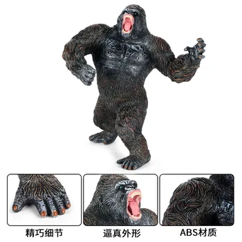 King Kong šimpanze bērnu izglītības un zinātnes simulācijas dzīvnieku šimpanze modelis cietie plastmasas rotājumi 3