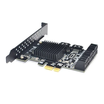 88SE9215 Čipu 8 Portu SATA 3.0 PCIe Paplašināšanas Karti PCI Express SATA Adapteris SATA 3 Pārveidotājs ar Siltuma Izlietne, lai HDD SATA PCIE