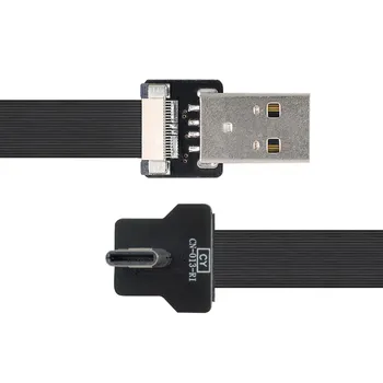 Cablecc labējās USB 2.0 Tipa Vīrietis uz USB-C Tips-C Vīriešu Datu Dzīvoklis Slim ražošanas procesu kontroles Kabelis priekš FPV & Disk & Tālruni