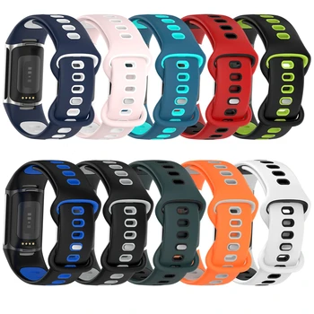 Silikona Siksna Fitbit Maksas 5 Smart Skatīties Watchband Dual Krāsā Sporta Dizaina Rokas Joslā Premium Fitnesa Tracker